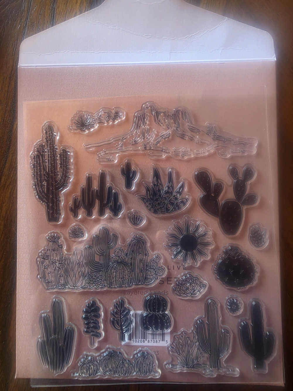 Archer and Olive Desert Cactus Clear Stamp Set - Pink - NWOT
